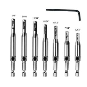 Woodworking Hole Puncher Hinge Drill Door and Window Hinge Hinge Hole Opener Set Hexagon Drill Bit Positioning Drill Bit