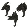 3-Packs Lifelike Dinosaur Fossils Wall Mounted Hooks Kitchen Bathroom Decorative Coat Key Wall Hanging Hooks,Matte Black