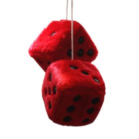 Creative Plush Dice Hanging Ornament for Car Rearview Mirror Home Décor, Red