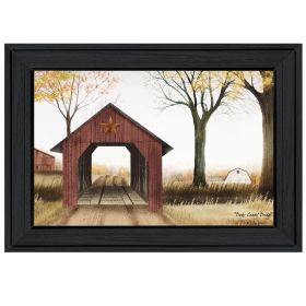 "Bucks County Bridge" By Billy Jacobs, Ready to Hang Framed Print, Black Frame