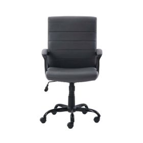 Bonded Leather Mid-Back Manager's Office Chair, Gray