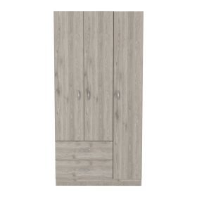 Three Door Armoire Clark, Bedroom, Light Gray