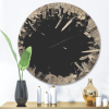 Designart 'Abstract Broken Wall 3D Design On Black' Modern Wood Wall Clock