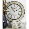 DecMode 24" Cream Wood Distressed Wall Clock