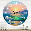 Designart 'Blue Waves Breaking At The Beach V' Nautical & Coastal Wall Clock