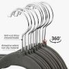 Heavy Duty Non Slip Velvet Clothing Hanger, 100 Pack, Gray