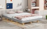 Queen Size Floating Bed with LED Lights Underneath,Modern Queen Size Low Profile Platform Bed with LED Lights,Grey