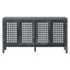 TXREM Retro Mirrored Sideboard with Closed Grain Pattern for Dining Room, Living Room and Kitchen(Black)