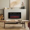 36" 1500W Recessed and Wall Mounted Electric Fireplace Inserts with Remote, Adjustable Flame Color and Brightness, Cryolite-Effect Rocks, Black