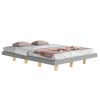 Queen Size Floating Bed with LED Lights Underneath,Modern Queen Size Low Profile Platform Bed with LED Lights,Grey