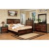 Transitional Queen Size Bed Acacia / Walnut Solidwood 1pcs Bed Bedroom Furniture Parquet Design Headboard And Footboard Bedframe