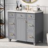 36" Bathroom Vanity Cabinet with Sink Top Combo Set, Grey, Single Sink, Shaker Cabinet with Soft Closing Door and Drawer