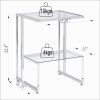 Silver Chrome Side Table, 2-Tier Acrylic Glass End Table for Living Room&Bedroom