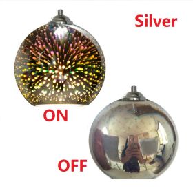 3D Ball Glass Chandelier Creative Colorful (Option: Silver Excluding Bulb-Diameter 25cm)