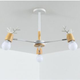 Modern Minimalist Ceiling Lamp Nordic Creative Antler Lamp (Option: 5W White Light Bulb-3 Heads White)