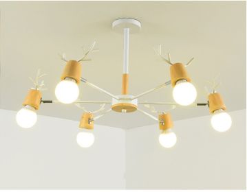 Modern Minimalist Ceiling Lamp Nordic Creative Antler Lamp (Option: 5W White Light Bulb-6 White Heads)