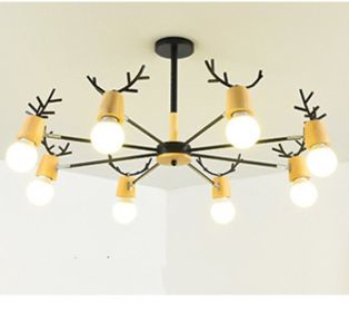 Modern Minimalist Ceiling Lamp Nordic Creative Antler Lamp (Option: 5W White Light Bulb-8 Black Head)