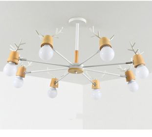 Modern Minimalist Ceiling Lamp Nordic Creative Antler Lamp (Option: 5W White Light Bulb-8 White Heads)