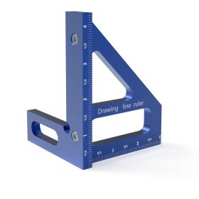 Aluminum Alloy Ruler Woodworking Angle Lineation Ruler (Option: Blue-English scale)