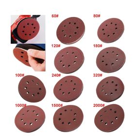 Self-adhesive flocking round sandpaper (Option: 240number-Q10pcs)