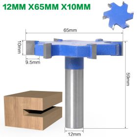 Woodworking Tools With Extended T-slot Cutters, Groove Cutters, T-slot Cutters (Option: 12x65x10mm)