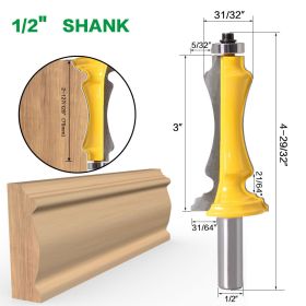 High-grade Woodworking Milling Cutter Handrail Cutter Line Cutter (Option: 1 2 handle)