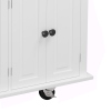 Kitchen Island Cart with Two Storage Cabinets and Two Locking Wheels,43.31 Inch Width,4 Door Cabinet and Two Drawers,Spice Rack, Towel Rack