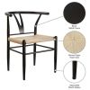 Springwood Wishbone Chair 2 Pack, Metal Base with Black Finish for Indoor