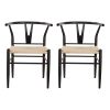 Springwood Wishbone Chair 2 Pack, Metal Base with Black Finish for Indoor